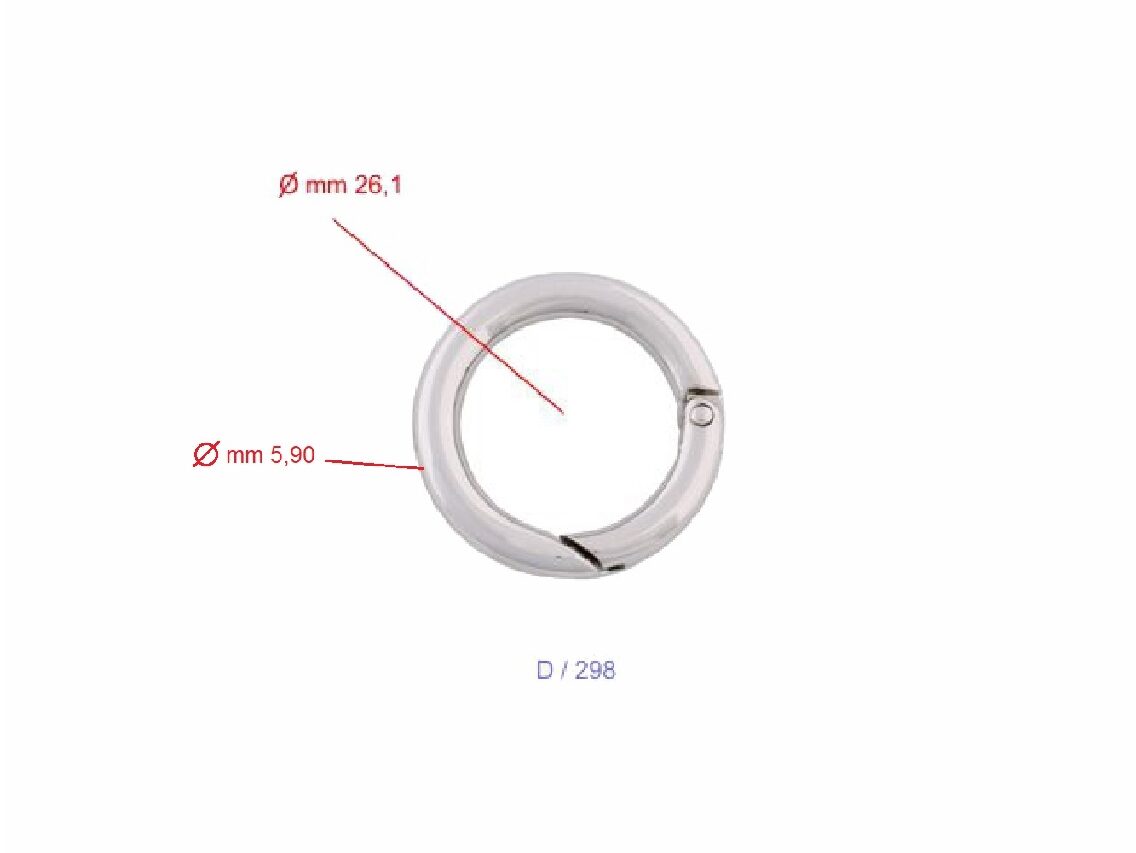 26mm Gilt O-Ring with Spring Clip - (Pack of 4) - Image 5