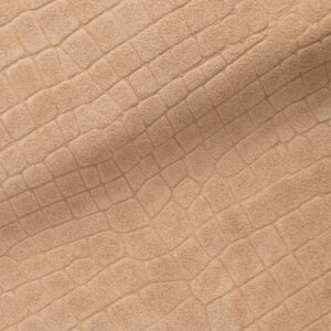 Cream Crocodile Fashion Suede Leather
