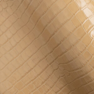 Beige Crocodile Fashion Leather